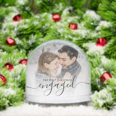 First Christmas Engaged 2 Photo Black Script (Noël)