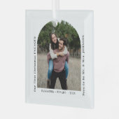 First Christmas Engaged Couples Photo Arch Glas Ornament (Voorkant links)
