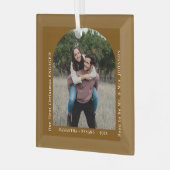 First Christmas Engaged Couples Photo Arch Glas Ornament (Voorkant links)