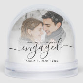 First Christmas Engaged Photo Black Script (Avant)