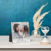 First Christmas Engaged Photo Black Script Fotoplaat (Insitu)