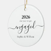 First Christmas Engaged Photo Ceramic Ornament (Links)