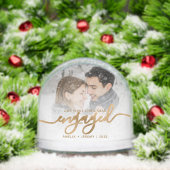 First Christmas Engaged Photo Gold Script (Noël)