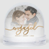 First Christmas Engaged Photo Gold Script (Arrière)