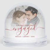 First Christmas Engaged Photo Red Script (Arrière)