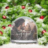 First Christmas Engaged Photo White Script (Noël)