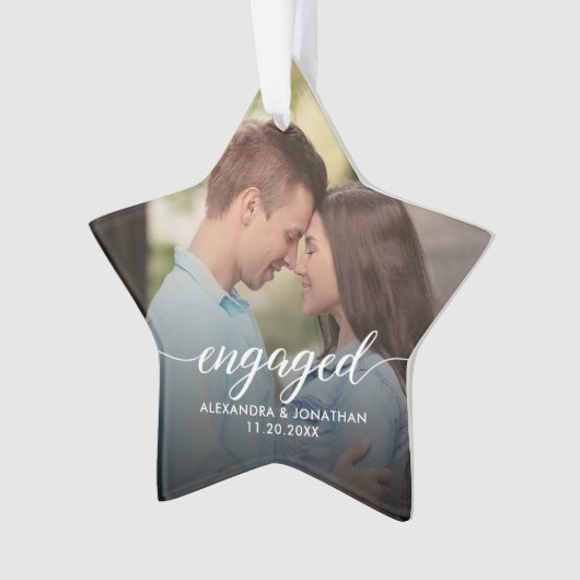 First Christmas Engaged White overlay Custom Photo (devant)