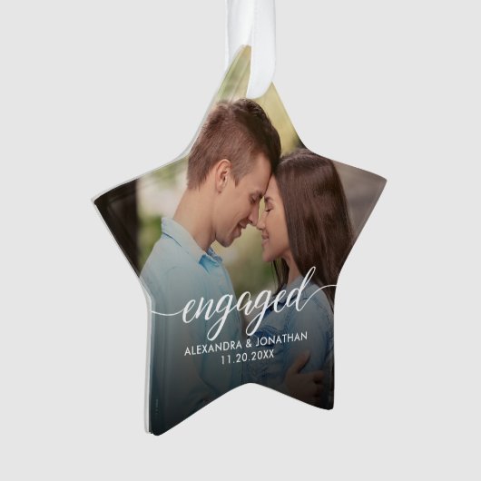 First Christmas Engaged White overlay Custom Photo (devant)