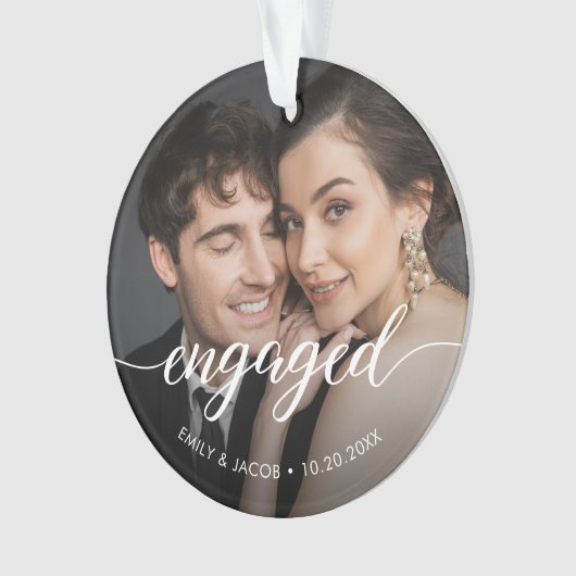First Christmas Engaged White overlay Custom Photo (devant)