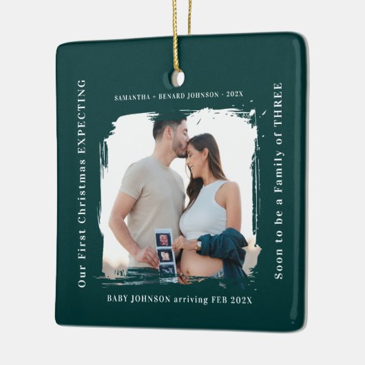 First Christmas Expecting Pregnancy Announcement Keramisch Ornament (Links)
