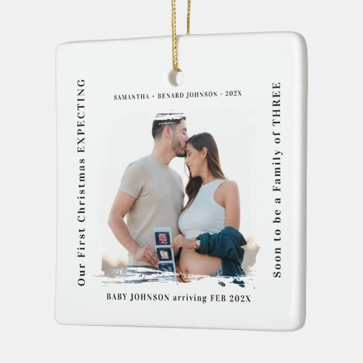 First Christmas Expecting Pregnancy Announcement Keramisch Ornament (Links)