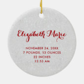 First Christmas Grandparents Red Script Photo Keramisch Ornament (Achterkant)