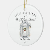 first Christmas in New Home Christmas watercolour Keramisch Ornament (Links)