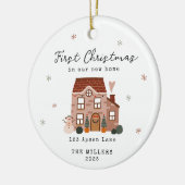 First Christmas In Our New Home Custom Address  Keramisch Ornament (Links)