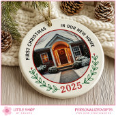 First Christmas in Our New Home Customizable Photo Keramisch Ornament