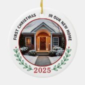 First Christmas in Our New Home Customizable Photo Keramisch Ornament (Achterkant)