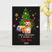 First Christmas In Our New Home Xmas Maltese Dog T Kaart (Gele Bloem)