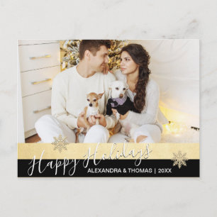 First Christmas Marriott Engaged GOLD FOTO Feestdagenkaart