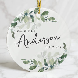 First Christmas Mr & Mrs Eucalyptus Keramisch Ornament