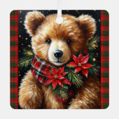 First Christmas Name Year Teddy Bear Metalen Ornament (Voorkant)