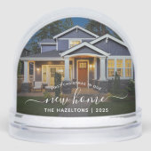 First Christmas New Home Photo White Script 2025 Sneeuwbol (Voorkant)