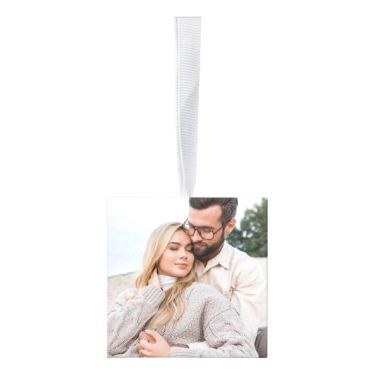 First Christmas Personalized Photo Kubus Ornament (Rechts)