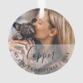 First Christmas Pet 2 Photo Script Name Ornament (dos)