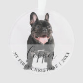 First Christmas Pet 2 Photo Script Name Ornament (devant)