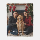 First Christmas Photo Fleece Blanket Newlywed Gift (Voorkant)
