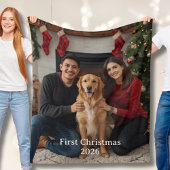 First Christmas Photo Fleece Blanket Newlywed Gift