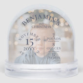 First Christmas Photo Gallery Birth Stats Keepsake Sneeuwbol (Achterkant)