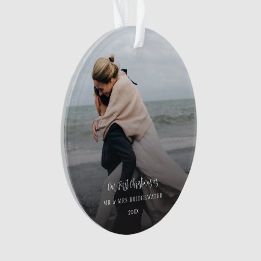 First Christmas Script Newlyweds Photo Holidays (devant)