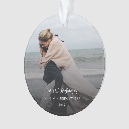 First Christmas Script Newlyweds Photo Holidays (devant)