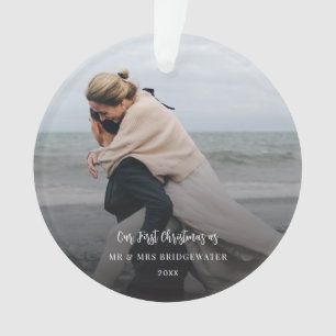 First Christmas Script Newlyweds Photo Holidays