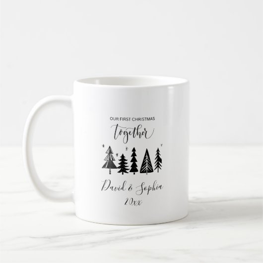 First Christmas Together Mug - Custom Names & Year (Gauche)