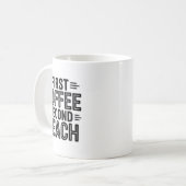 First Coffee Second Teach Funny Teacher Shirt Back Koffiemok (Voorkant links)