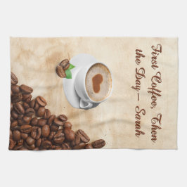 First Coffee, Then the Day – Sarah Kitchen Towel Theedoek