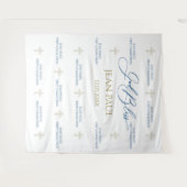 First Communion banner backdrop blue and gold Wandkleed (Voorkant (horizontaal))