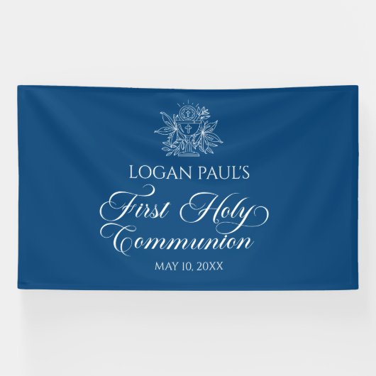 First Communion Blue banner backdrop (Horizontaal)