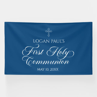 First Communion Blue banner backdrop 