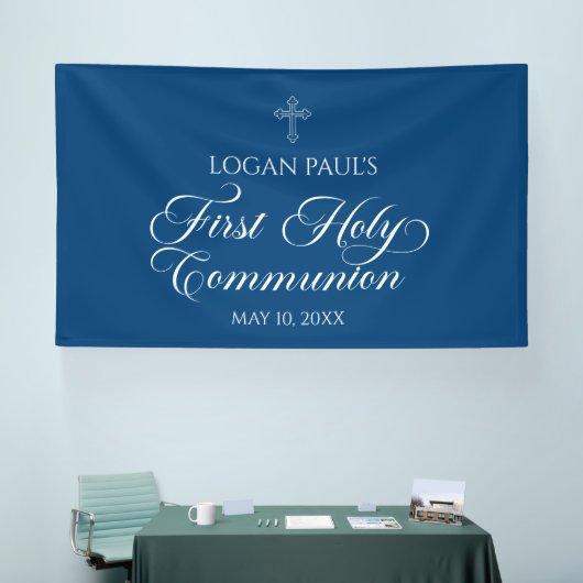 First Communion Blue banner backdrop (Beurs)