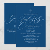 First Communion Blue Invitation (Devant / Derrière)