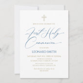 First Communion blue Invitation (Devant)