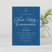 First Communion Blue Invitation (Debout devant)