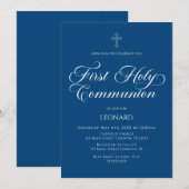 First Communion Blue Invitation (Devant / Derrière)