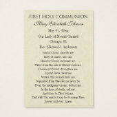 First Communion Catholic Remembrance Holy Card (Dos)