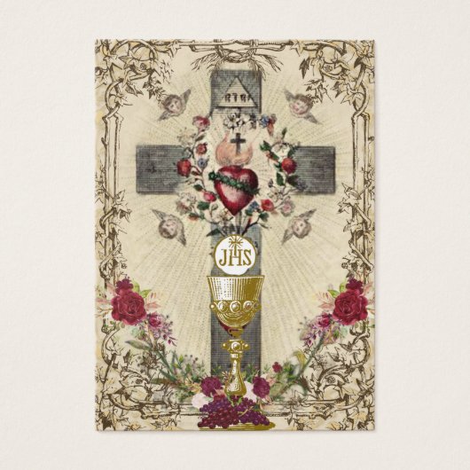 First Communion Catholic Remembrance Holy Card (Devant)
