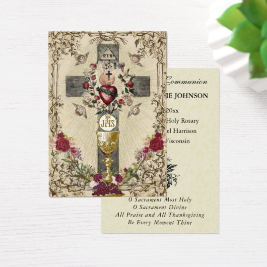 First Communion Catholic Remembrance Holy Card (Bureau)