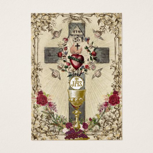 First Communion Catholic Remembrance Holy Card (Devant)