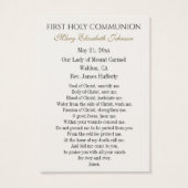 First Communion Catholic Remembrance Holy Card (Dos)